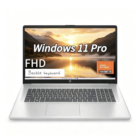 HP 17 Laptop, 17.3" FHD,AMD Ryzen 5 7430U (Beat i7-1255U),64GB RAM, 1TB PCIe SSD, Webcam, Bluetooth, Wi-Fi, Windows 11 Pro