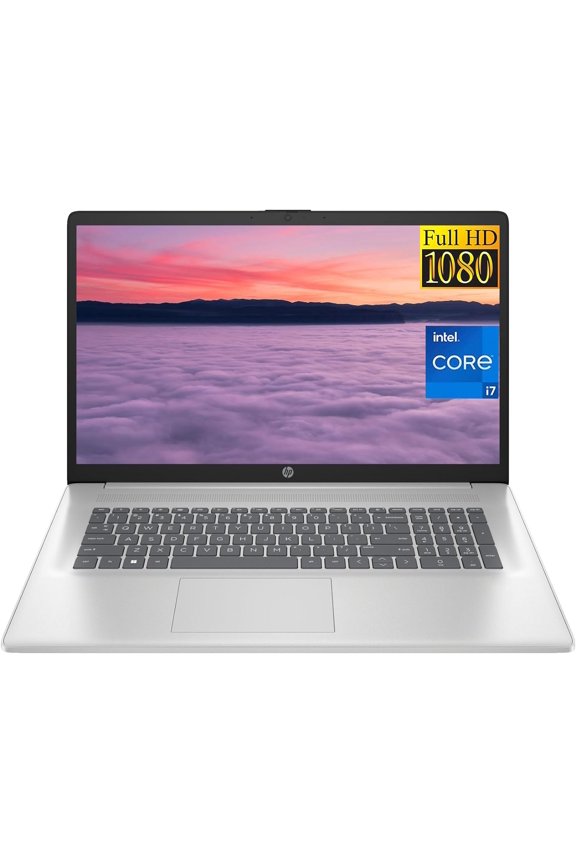 HP 17 Laptop, 17.3" FHD Display, Intel Core i7-1355U (10 cores), 16GB RAM, 512GB SSD, 1TB HDD, Intel Iris Xe Graphics, Wi-Fi 6, Bluetooth, Numeric Keypad, Windows 11 Home