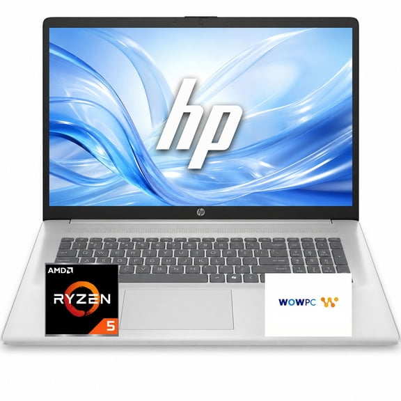 HP 17 Laptop, AMD Ryzen 5 7430U 6-Core 12-Thread Processor, 17.3" FHD IPS Anti-Glare Display, 8GB DDR4 RAM, 256GB PCIe SSD, Copilot Key, Wi-Fi 6, Numeric Keypad, Windows 11 Home