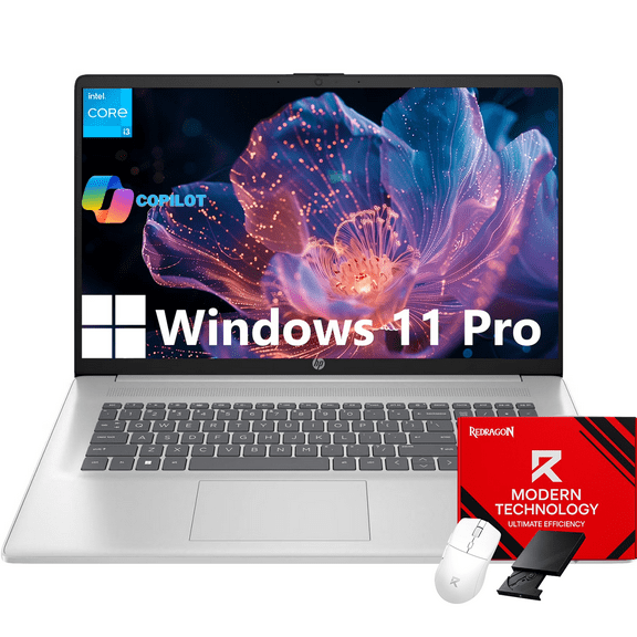 HP 17 Laptop for Business and Students - 16GB RAM, 512GB SSD, 17.3" HD  IPS Display, Intel Core i3 Processor, Anti-Glare, HD Camera, Wi-Fi-6, Windosw 11 Pro