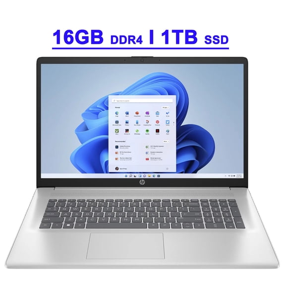 HP 17 Premium Business Laptop 17.3" FHD IPS Anti-Glare Display 13th Generation Intel 10-Core i5-1335U Processor 16GB DDR4 1TB SSD Intel Iris Xe Graphic Backlit Keyboard USB-C HDMI Win11 Silver