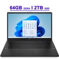 thumbnail image 1 of HP 17 Premium Business Laptop Computer 17.3" FHD IPS Anti-glare Display 12th Generation Intel 10-Core i7-1255U Processor 64GB DDR4 2TB SSD Intel Iris Xe Graphics USB-C HDMI Win11 Black, 1 of 5