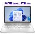 thumbnail image 1 of HP 17 Premium Business Laptop Computer 17.3" HD+ Touchscreen Display AMD Ryzen 7000 Series Hexa-Core Ryzen 5 7530U Processor 16GB DDR4 1TB SSD USB-C AMD Radeon Graphic USB-C HDMI Win11 Silver, 1 of 7