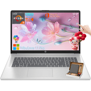 HP 17 Touchscreen Business Laptop, 17.3" HD+ Anti-Glare Display, AMD Ryzen 5 7530U (6-Core), 8 GB RAM, 512 GB SSD, Wi-Fi 6, Webcam, Windows 11 Pro