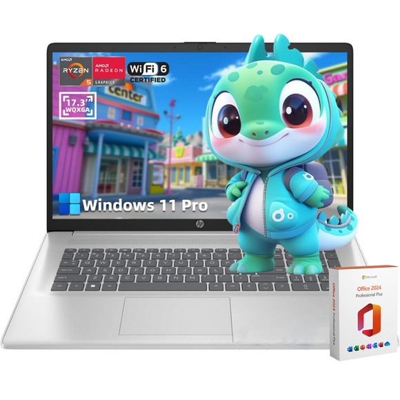 HP 17 Touchscreen Business Laptop, 17.3" HD+ Display, AMD Ryzen 5 7530U, 16 GB RAM, 1 TB SSD, HD Webcam, Wi-Fi 6, Win 11 Pro & Office Lifetime License