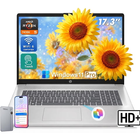 HP 17" Touchscreen Laptop, AMD Ryzen 5 7430U, 16GB RAM, 1TB SSD, Office 365 for the Web, Copilot AI, Windows 11 Pro