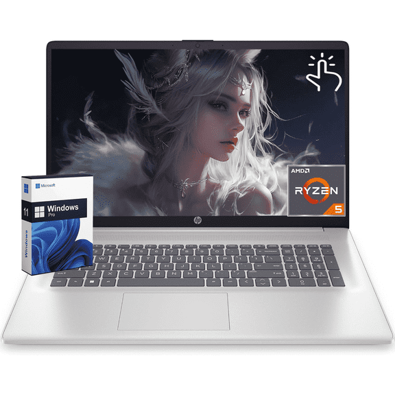HP 17 Touchscreen Laptop Computer - 17.3” HD+ Display, AMD Ryzen 5 7530U Processor (Beats i7-1165G7),16GB RAM, 1TB SSD, Wi-Fi 6, HDMI, Windows 11 Pro Silver