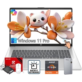 HP 17 Touchscreen Laptop Computer, AMD Ryzen 5 7430U, 17.3" HD+ Anti-Glare Display, 8GB RAM, 256GB SSD, Backlit Keyboard, for Business & Student, Fast Charge, Copilot, HD Camera, Win11 Pro