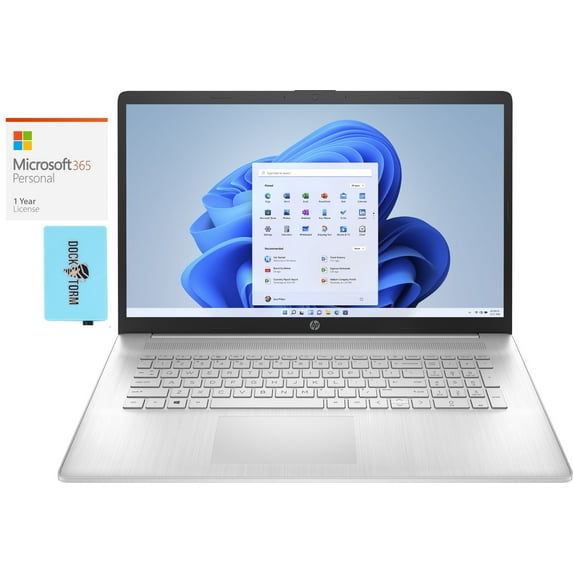 HP 17-cp0700dx Home/Business Laptop (AMD Ryzen 5 5500U 6-Core, 17.3in 60Hz Full HD (1920x1080), AMD Radeon, 16GB RAM, 1TB m.2 SATA SSD, Wifi, HDMI, Win 10 Pro) with Microsoft 365 Personal , Hub