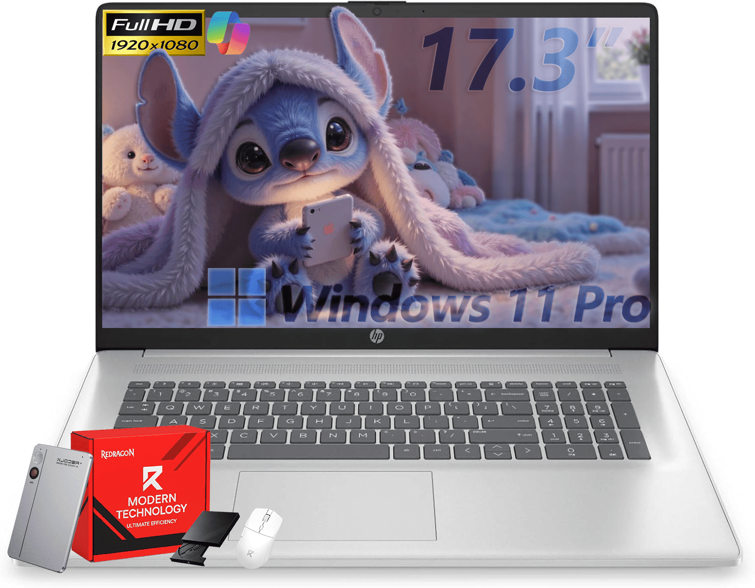 HP 17 inch Business Laptop - AMD Ryzen 5 7430U, 17.3