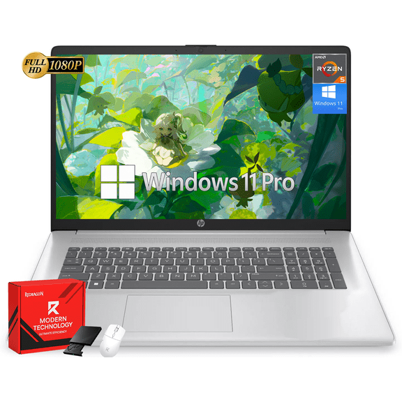 HP 17 inch Business Laptop Computer, 17.3" FHD Display, AMD Ryzen 5 7430U, Windows 11 Pro, Numeric Keypad, WiFi 6 (32GB RAM + 1TB SSD)