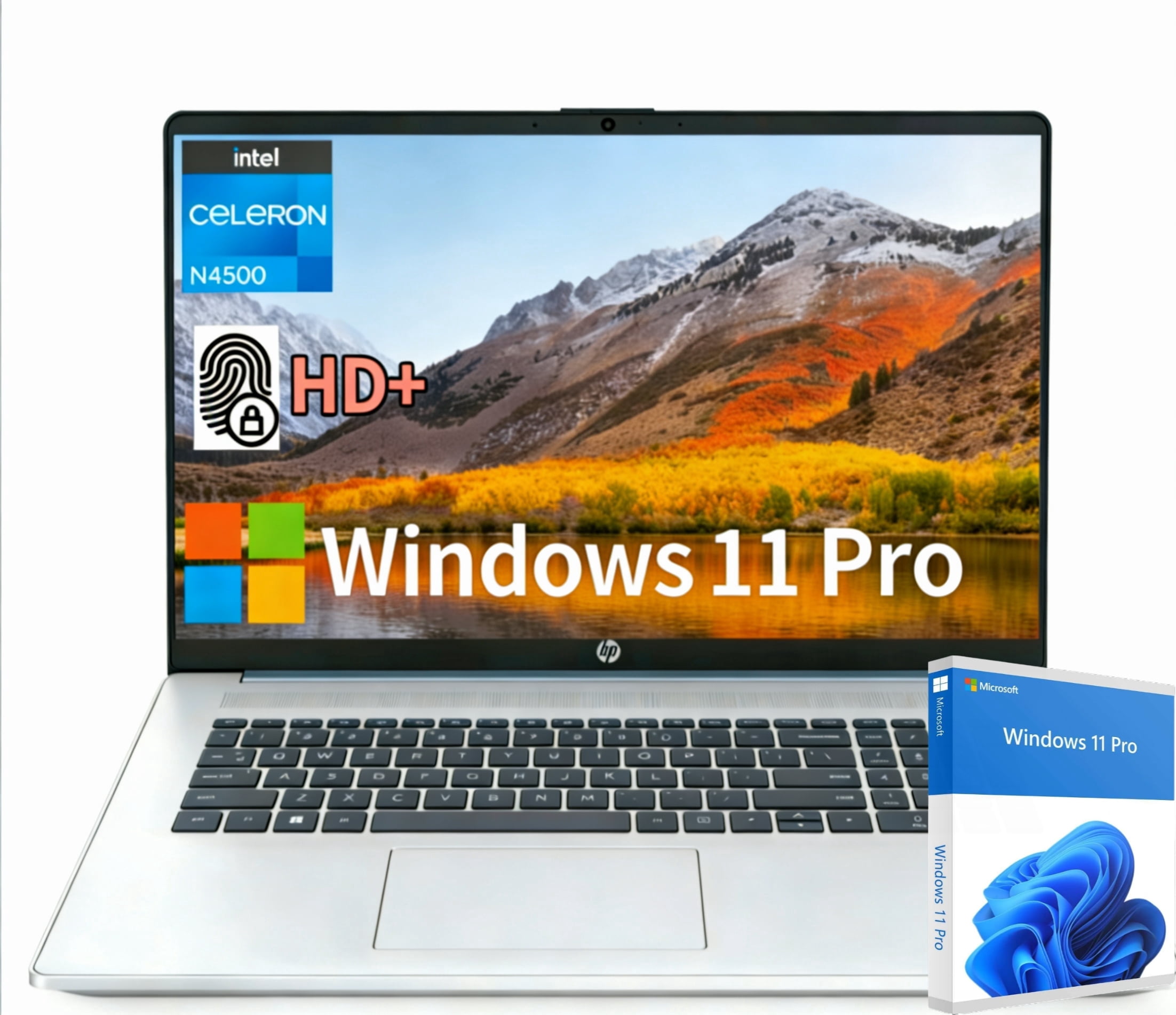 HP 17 inch Business Laptop, Intel Celeron N4500, 4GB RAM, 256GB SSD, 17 ...