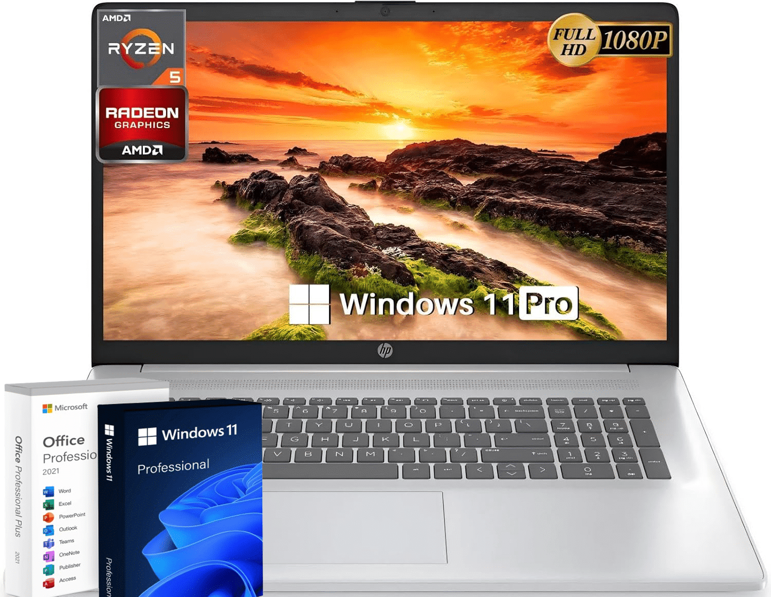 HP Essential 17.3″ FHD – AMD Ryzen 5 7430U, Fino A 32GB RAM, 1TB SSD, Win 11 Pro, Nuovo