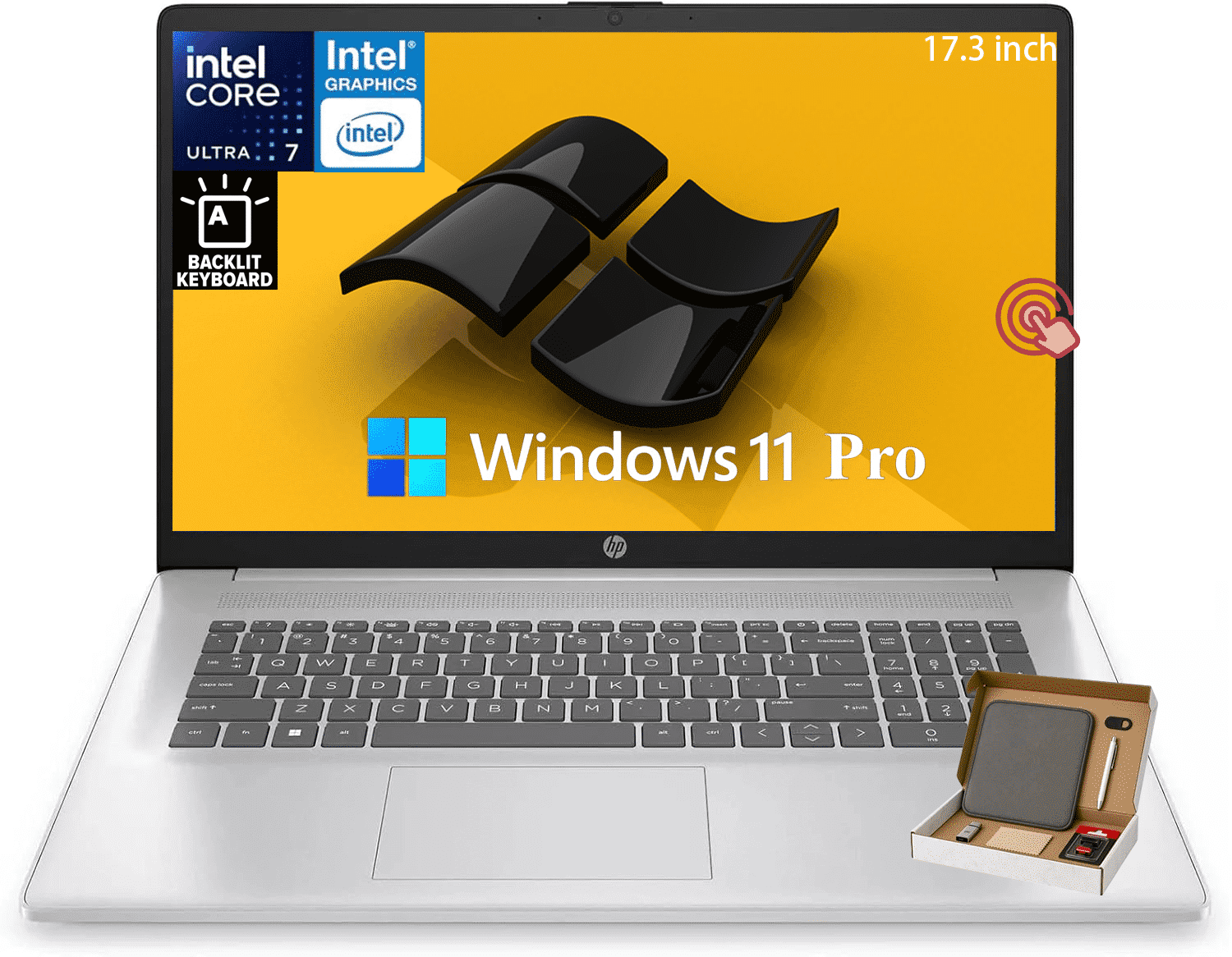 HP 17 Laptop, 17.3'' HD+ Touchscreen Intel i7-1165G7, 32GB