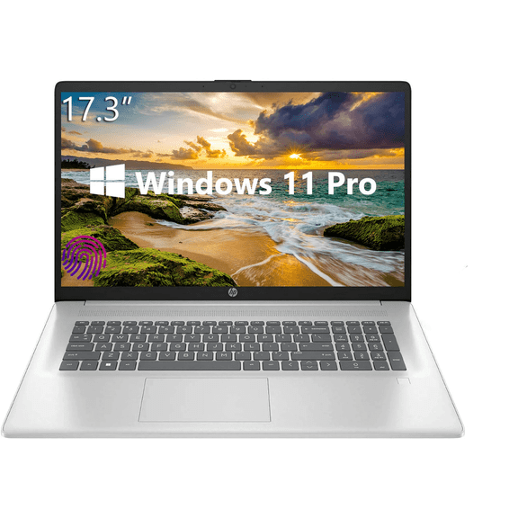 HP 17 inch Laptop for Business and Student, 17.3" FHD, Intel i3-N305, 16GB RAM, 1TB SSD, Fingerprint Reader, Intel UHD Graphics, Wi-Fi6, Numeric Keypad, Windows 11 Pro