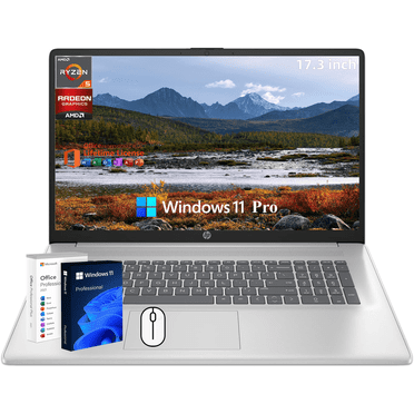 HP 17 inch Laptop Computer - 17.3" FHD IPS Display, AMD Ryzen 5 7430U 6-Cores Processor, 16GB RAM 512GB SSD, Windows 11 Pro, Office Lifetime License