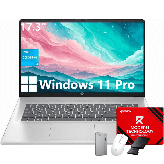 HP 17-inch Laptop Computer - 17.3" HD  Anti-Glare Display, Intel 8-Core i3 Processor, 16GB RAM, 1TB SSD, Windows 11 Pro, Ai Copilot, Numeric keypad, HD Camera, Wi-Fi 6