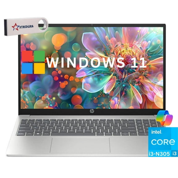 HP 17 inch Laptop, Intel Core i3-N305,17.3" HD+ (1600 x 900) , Intel Core i3-N305 (Beat Ryzen 5 7520U) 8GB RAM, 256GB SSD, Webcam, Bluetooth, Wi-Fi,Windows 11 Home For Business and Student