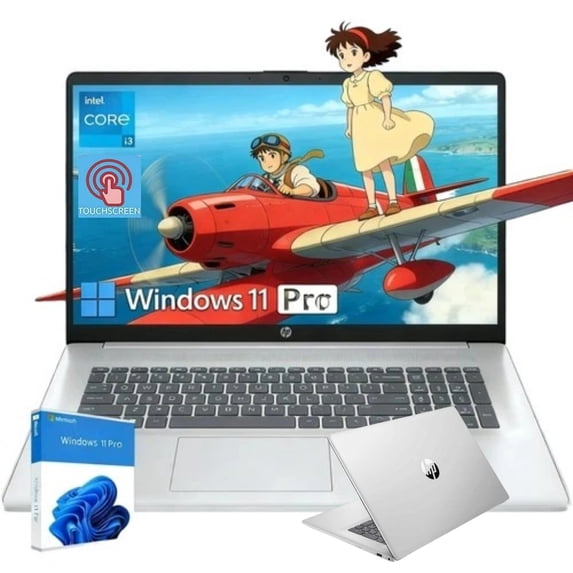 HP 17 inch Laptop, Intel Core i3-N305,32GB RAM, 1TB SSD,17.3" HD+ Touchscreen Display, Windows 11 Pro, Numeric Keyboard, Wi-Fi 6, Bluetooth, Webcam, For Students & Business