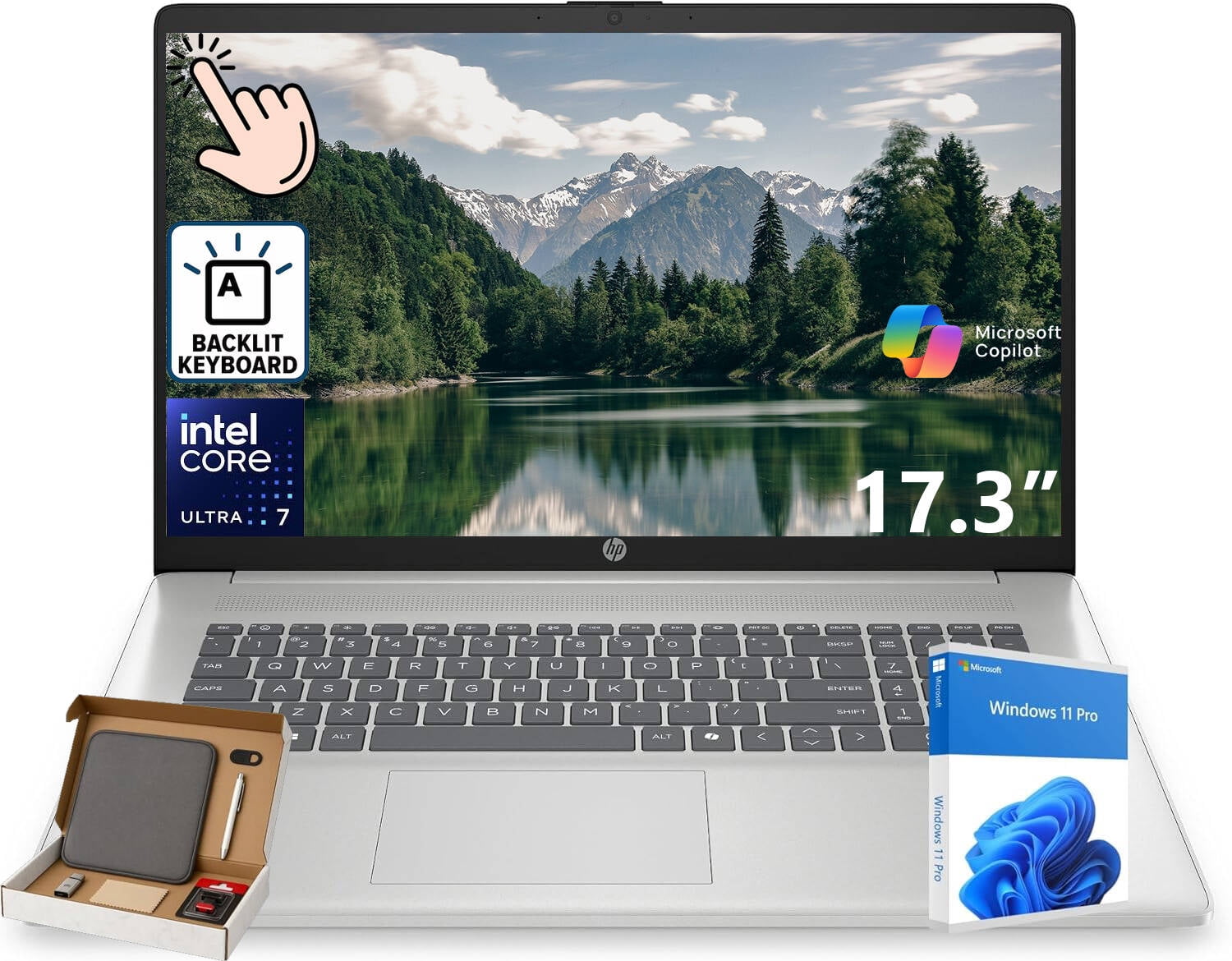 HP 17-inch Touchscreen Business Laptop, Intel 12-Core Ultra 7 255U