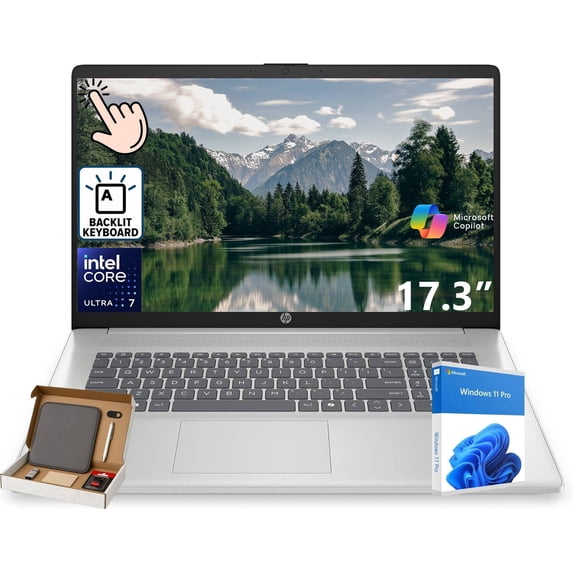 HP 17-inch Touchscreen Business Laptop, Intel 12-Core Ultra 7 255U, 64GB DDR5, 2TB SSD, 12 NPU Tops, AI Copilot Ready, HD+ Display, Backlit KB, Privacy Camera, Windows 11 Pro