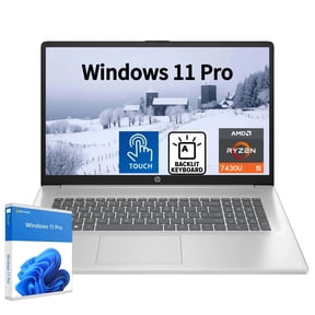 HP 17 inch Laptop Computer - 17.3" HD+ Touchscreen Display, AMD Ryzen 5 7430U 6-Cores Processor, 32GB RAM, 1TB SSD, Windows 11 Pro, Backlit Keyboard