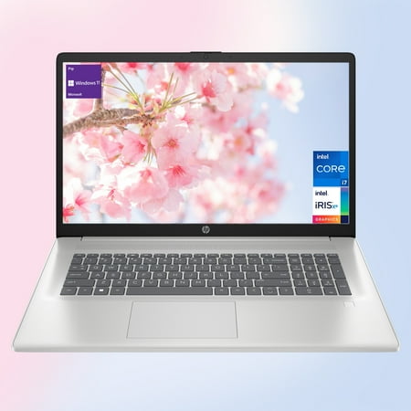HP 17t Modern Business Laptop, 17.3" FHD, Intel Core i7-1355U, Intel Iris Xe Graphics, 16GB DDR4 RAM, 1TB SSD, HDMI, SuperSpeed USB, Wi-Fi 6, Backlit Keyboard, Windows 11 Pro, Silver