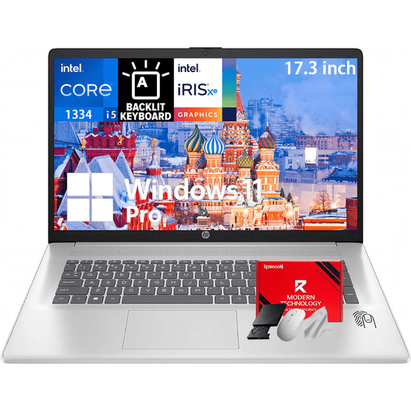 HP 17t Premium Business Laptop - 17.3" HD+ Display, Intel 10-Core i5-1334U, 16GB RAM, 1TB SSD, Intel Graphics, Webcam, Backlit Keyboard, Fingerprint Reader, Windows 11 Pro
