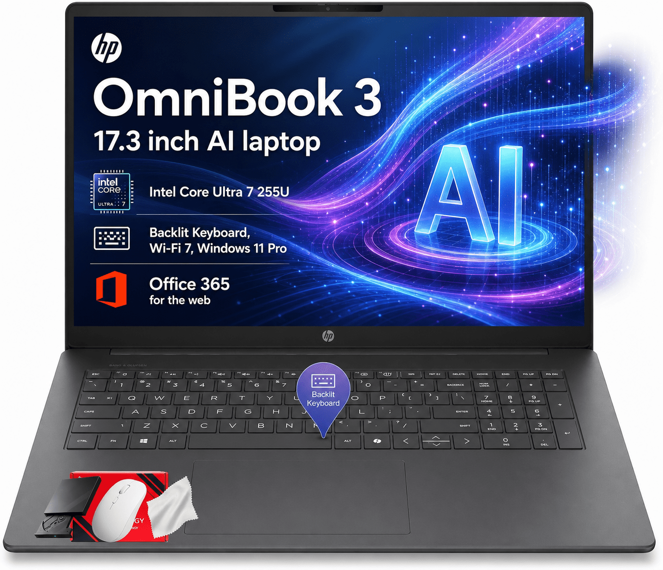HP, Premium 17.3 inch Touch Laptop, AMD Ryzen 5, 12GB RAM, 512GB