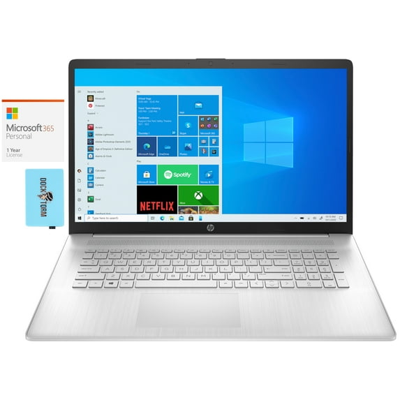 HP 17t-cn000 Home & Business Laptop (Intel i5-1135G7 4-Core, 4GB RAM, 1TB HDD, 17.3" Touch HD+ (1600x900), Intel Iris Xe, Wifi, Bluetooth, Webcam, Win 10 Pro) with Microsoft 365 Personal , Hub