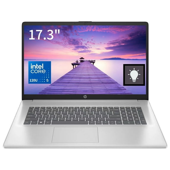 HP 17t-cn400 Laptop,17.3" FHD IPS Display,Intel® Core™ 5 120U (Beat i5-1335U) Processor, 16GB RAM, 1TB SSD, Intel Graphics, Wi-Fi 6, Backlit KB, Numeric Keypad, HDMI, Windows 11 Home, Silver