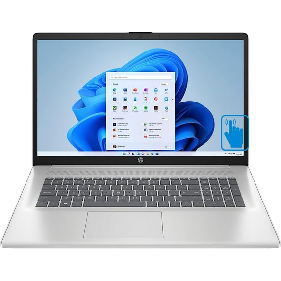 HP 17z Laptop for Student & Business 17.3" Touchscreen HD (6-Core AMD Ryzen 5 7530U upto 4.5 GHz, 64GB RAM, 128GB SSD + 1TB HDD, AMD Radeon, Backlit KYB, WiFi 6, BT 5.2, Win 10 Pro)