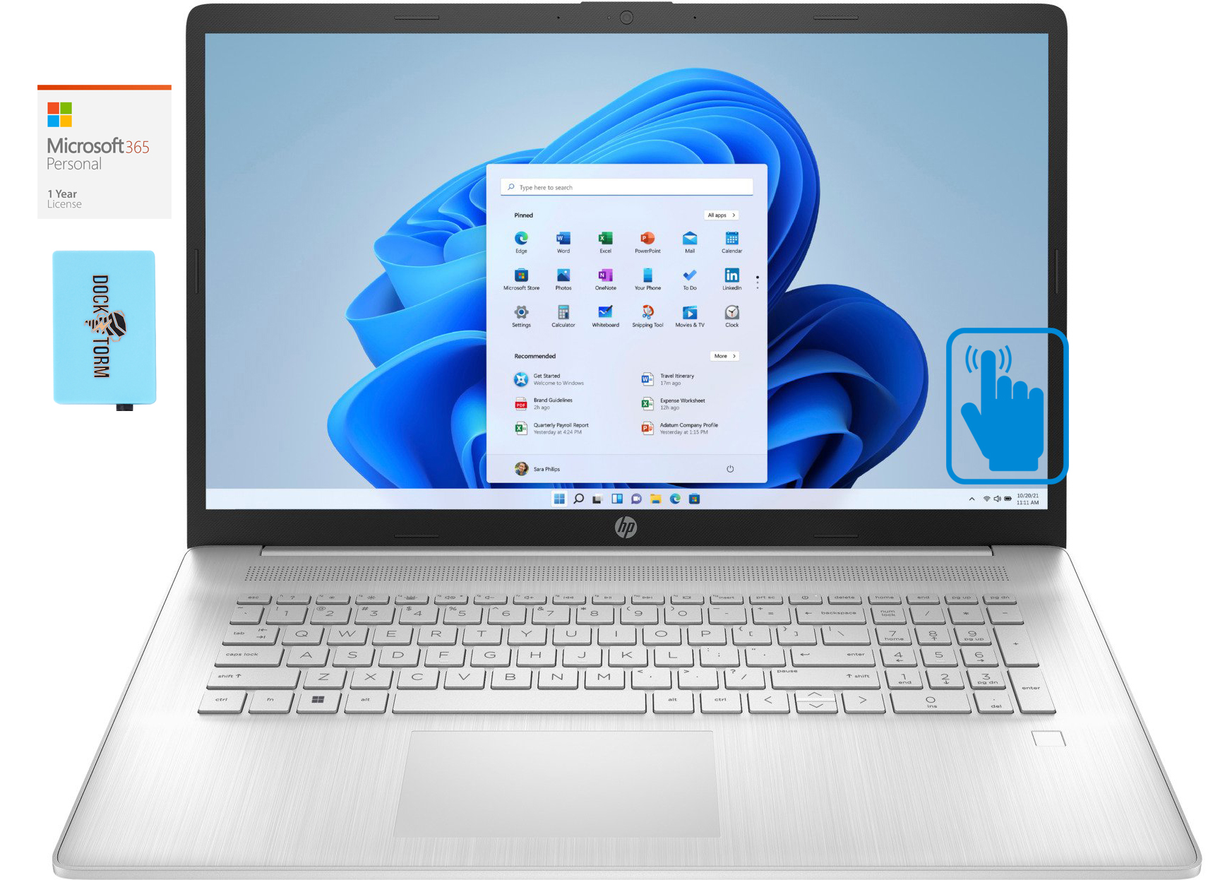 HP 17-cp3058nr 17.3" Touch – Ryzen 5 7530U, 12GB RAM, 256GB SSD, Windows 11 – Ricondizionato