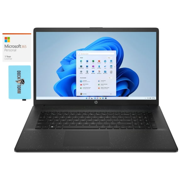 HP 17z cp200 Home/Business Laptop (AMD Athlon Gold 7220U 2-Core, 17.3in 60Hz HD+ (1600x900), AMD Radeon, Win 11 Home) with Microsoft 365 Personal , Dockztorm Hub