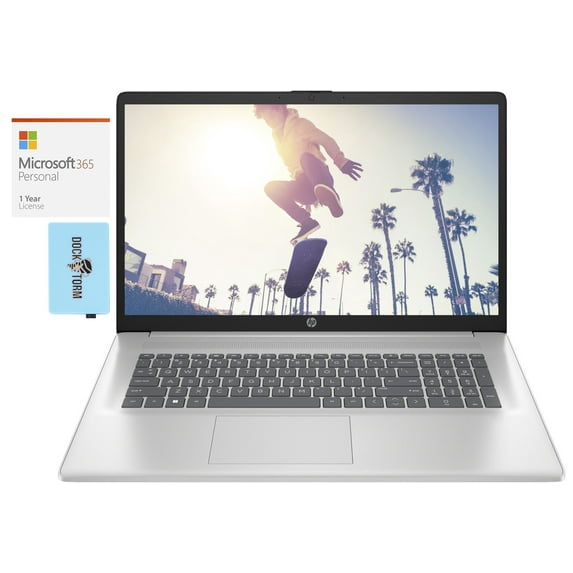 HP 17z-cp300 Business Laptop 17.3in IPS FHD Display (AMD Ryzen 5 7530U, 32GB DDR4, 1TB PCIe SSD, AMD Radeon, WiFi 6, Webcam, Bluetooth 5.3, Win 11 Pro) w/Microsoft 365 Personal , DKZ USB Port Expander