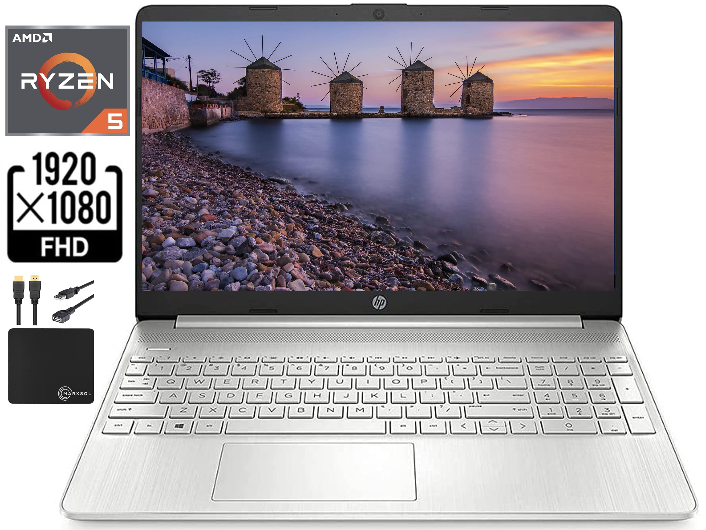 HP 2021 Flagship Laptop Computer, 15.6inch FHD Display, AMD Hexa-Core ...