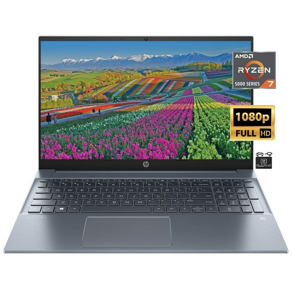 2022 Flagship HP Pavilion 15.6" FHD 1080P IPS Laptop, 8-Core AMD Ryzen 7-5700U (Upto 4.3GHz, Beat i7-1180G7), 16GB RAM, 1TB SSD, Webcam, WiFi 6, Long Hour Battery, Audio B&O, Win11+HubxcelAccessory
