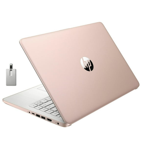 HP 2022 Stream 14" HD BrightView Laptop, Intel Celeron N4120, 4GB RAM, 64GB SSD, Intel HD Graphics, 720p Webcam, 1 Year Office 365, Gold, Win 11, 32GB Snowbell USB Card