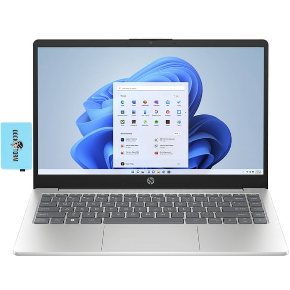 HP 2023 14.0in FHD IPS Laptop (Intel 10-Core 13th Gen i7-1355U upto 5 GHz, Intel 10-Core 13th Gen Iris Xe, 12GB RAM, 1TB SSD, Backlit KB, Win 11 Home) with Dockztorm Dock