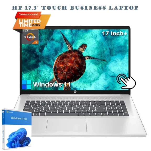 HP Newest 17 Laptop, 17.3" HD+ Touchscreen Display, AMD Ryzen 5 7430U Processor 64GB RAM 2T SSD,Backlit Keyboard,Wi-Fi 6 ,HDMI Windows 11 Pro Silver