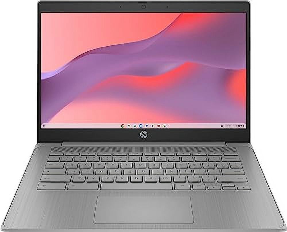 HP 2023 Newest Chromebook Laptop, 14 Inch Display, Intel Celeron N4120 Processor, 4GB RAM, 128GB Storage (64GB eMMC+64GB MSD Card), Intel UHD Graphics 600, WiFi, Bluetooth, Chrome OS, Modern Gray