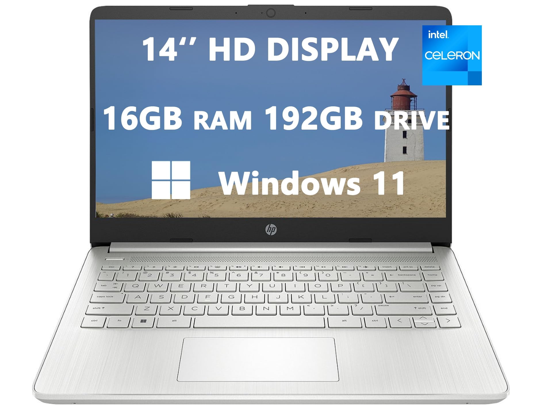 HP 2024 14 HD LED Display Laptop, Intel Celeron N4120(4-core), 16GB RAM ...