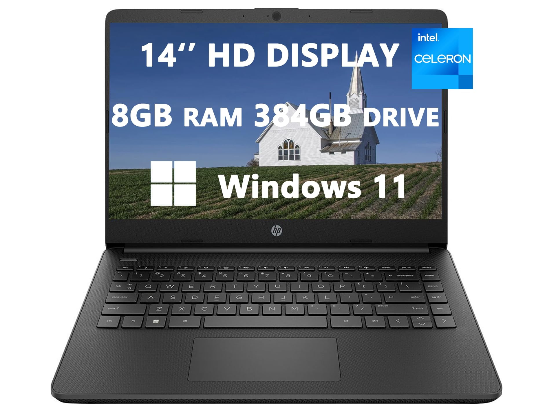 HP 2024 14 HD LED Display Laptop, Intel Celeron N4120(4-core), 8GB RAM ...