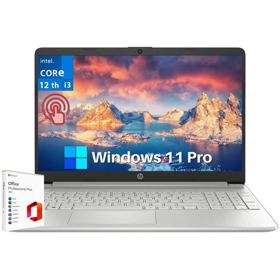 HP 2024 15.6" Touchscreen Laptop - with Microsoft Office Lifetime License, Intel i3-1215U, 16GB RAM, 512GB SSD, Long Battery Life, Micro-Edge, Bluetooth, Wi-Fi, Thin & Light, Windows 11 Pro