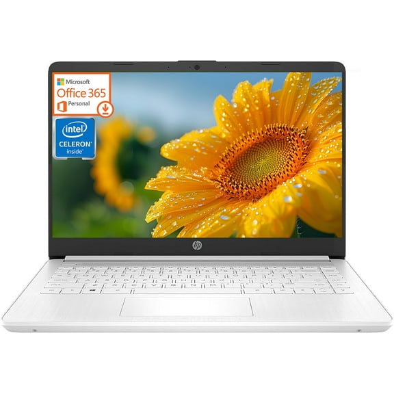 HP 2024 Newest 14 Inch Laptop for College Students, Ultral Light Laptops for Business, Intel Celeron N4120, 16GB RAM, 64GB eMMC, 1-Year Office 365, Intel UHD Graphics, White, Windows 11 S