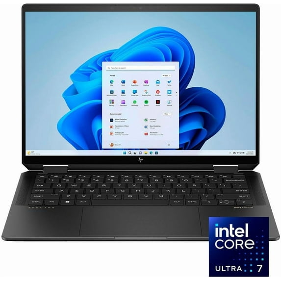 HP 2024 Spectre x360 2-in-1 Laptop 14” 2880x1800 120Hz Touch 16-Core Intel Evo Core Ultra 7 155H Arc Graphics 32GB LPDDR5 4TB SSD Thunderbolt 4 WiFi BT Webcam Backlit KB Fingerprint Windows 10 Pro