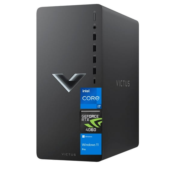 HP 2024 Victus 15L Premium Gaming Desktop, Intel Core i7-14700F, NVIDIA GeForce RTX 4060, 64GB RAM, 2TB SSD, RJ-45, DisplayPort, Wi-Fi 6, W11P, Black