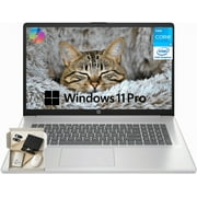 HP 17.3" Laptop Compurter for Business & Student , 8-Cores Intel i3-N305, 16 GB RAM, 512GB SSD, Anti-Glare Display, Windows 11 Pro, Bluetooth 5.3, Silver