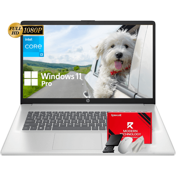 HP 2025 17-inch Laptop Computer - Intel 8-Core i3-N305, 17.3" FHD Anti-Glare Display, Win 11 Pro, AI Copilot, Numeric keypad, HDMI, Wi-Fi 6, for Business & Student, (32GB RAM | 1TB SSD)