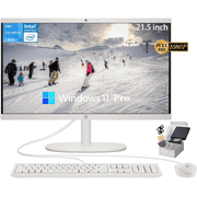 HP 2025 All-in-One Desktop Computer, Intel Celeron J4025 Processor, 21.5" FHD Display, 16 GB RAM, 512 GB SSD, Wi-Fi 6, HDMI, Wired Keyboard & Mouse, Windows 11 Pro